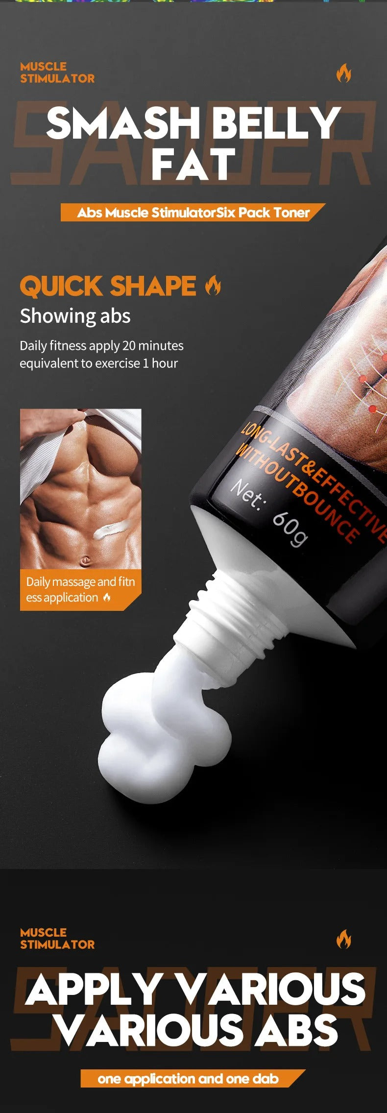 Six Pack Toner Body Building Cream